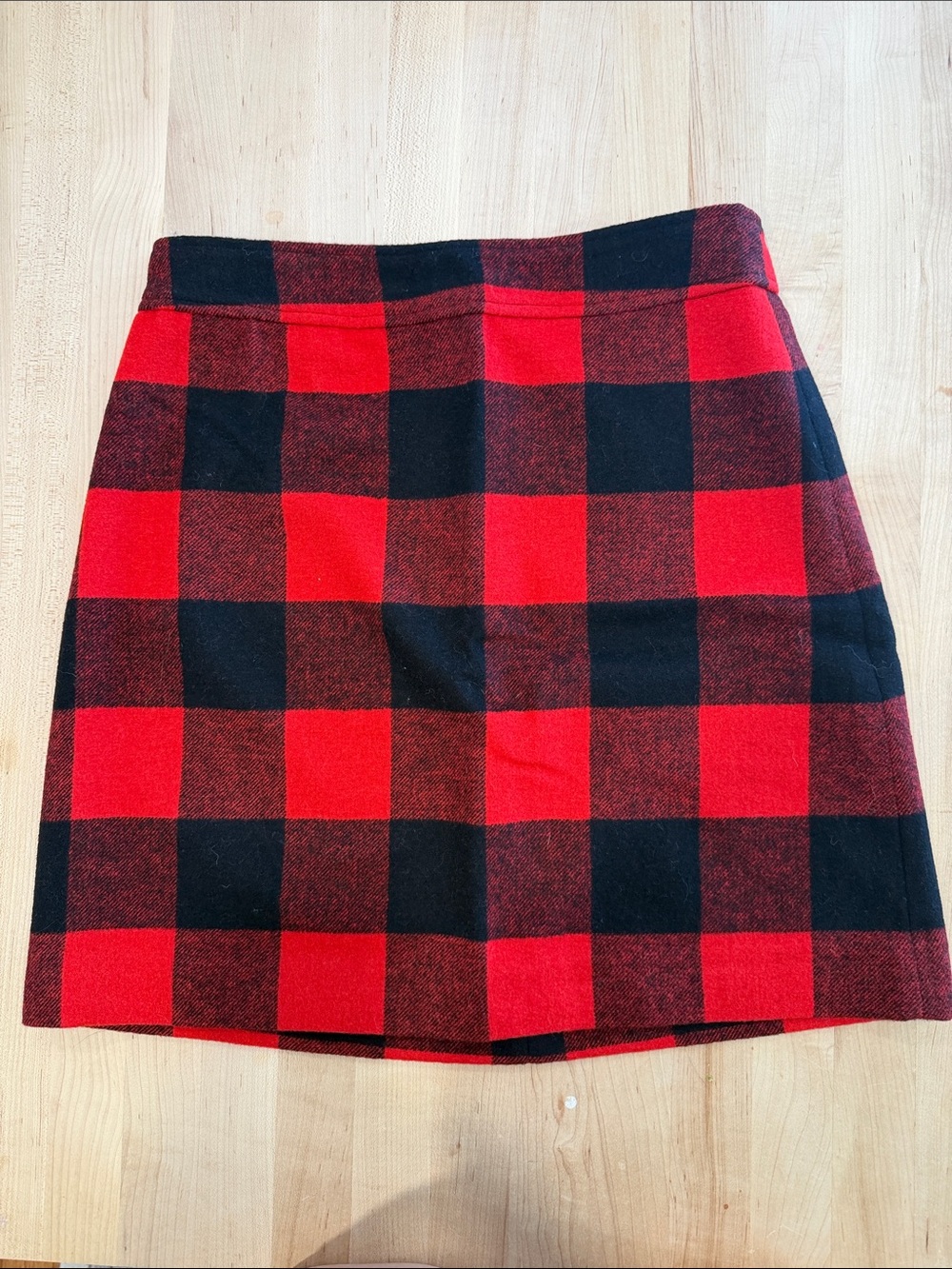 NWT - J. Crew Red and Black Buffalo Plaid A-Line Skirt